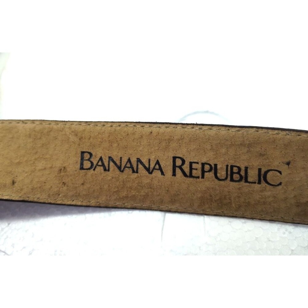Banana Republic Classics Womens 1" wide Brown Leather Belt Sz M 30  USA 26.5-31" - Picture 5 of 10